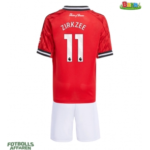 Manchester United Joshua Zirkzee #11 Hemmaställ Barn 2025-26 Kortärmad (+ Korta byxor)